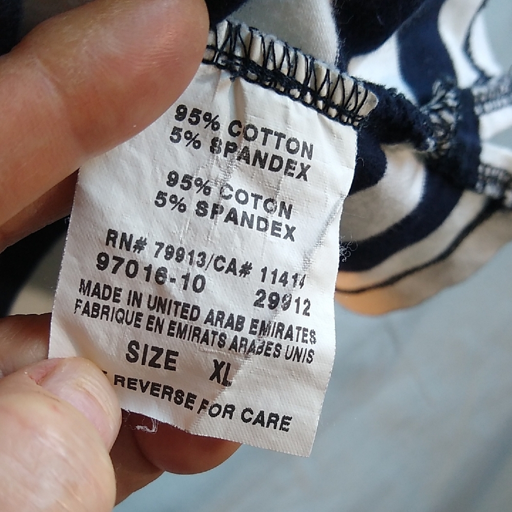 women's M-L-XL navy & white Polo stretchy stripes - Picture 6 of 14